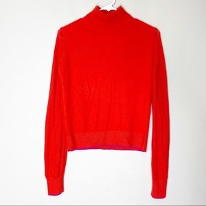 Rag & Bone Orange 100% Cashmere Sweater Turtleneck Long Sleeve Size Small